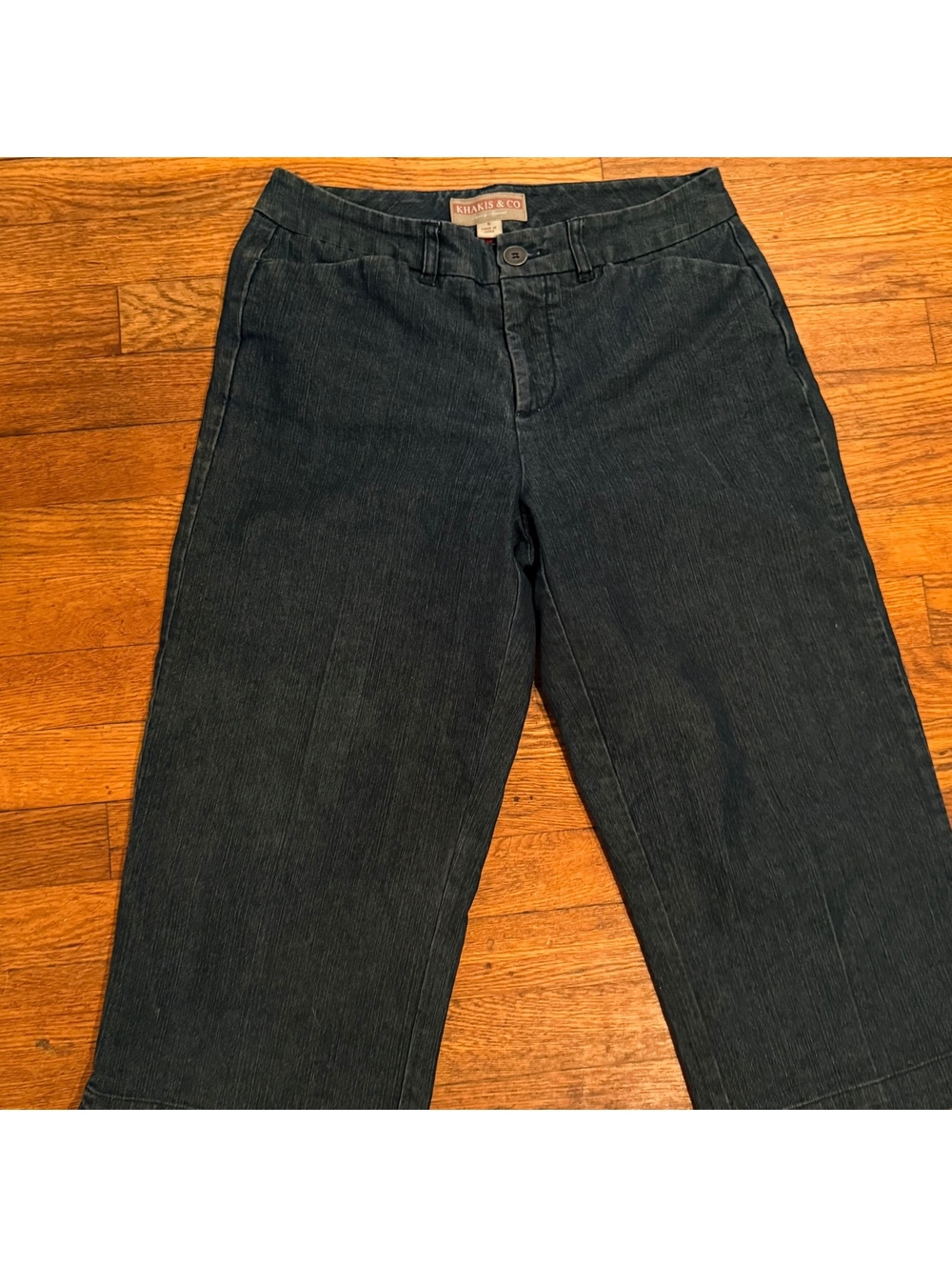 Khakis & Co Dark Wash Wide Leg Crop Denim Jeans